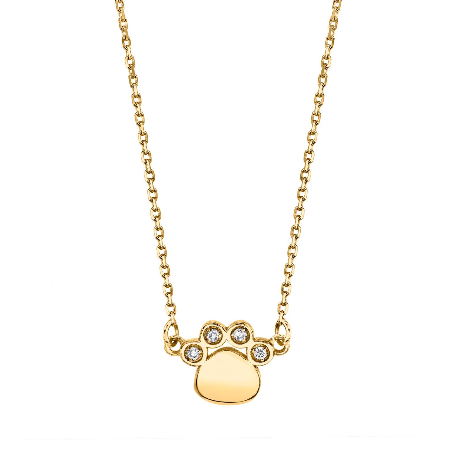Petite VS White Diamond Paw Necklace