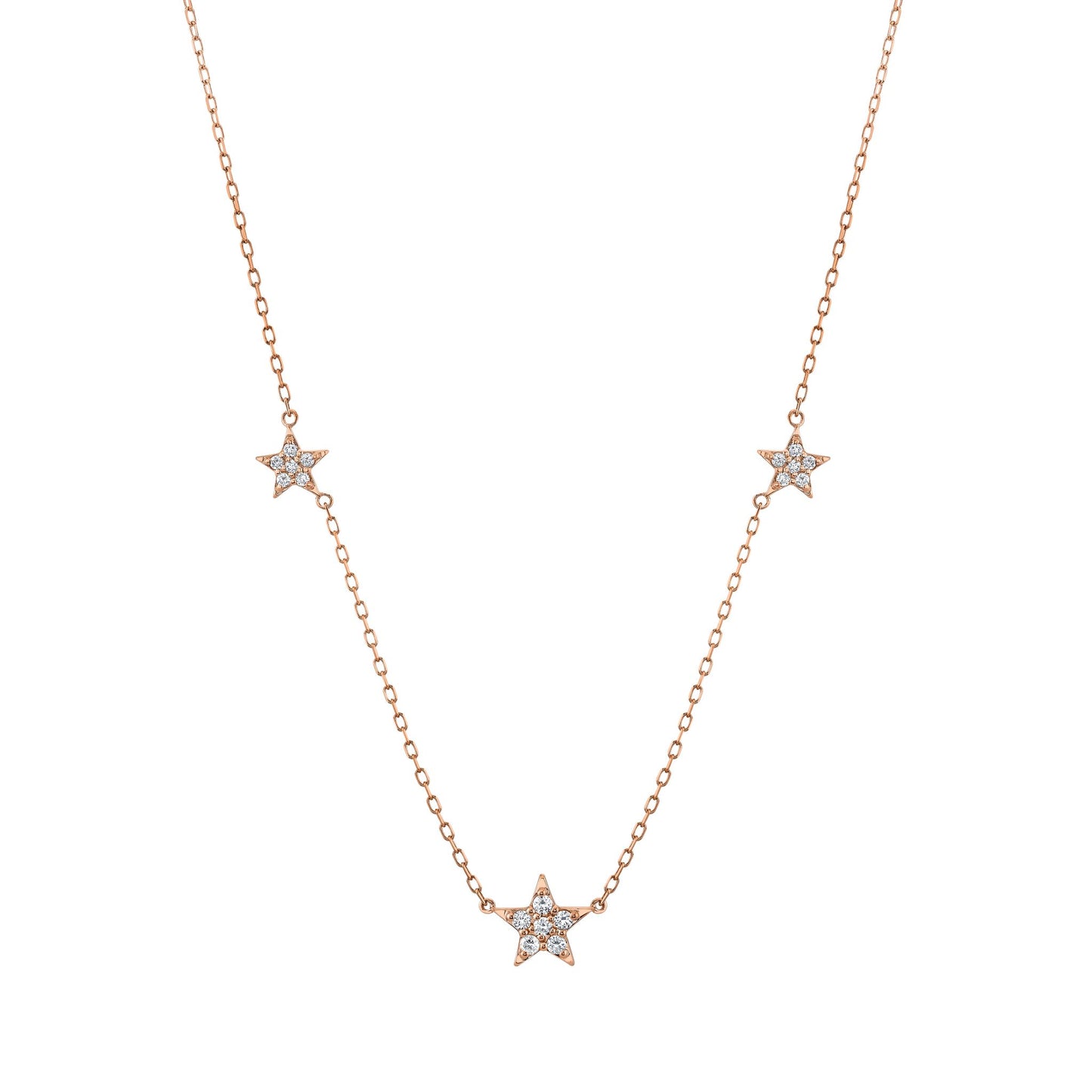 14K 0.25cttw VS White Diamond Star Necklace