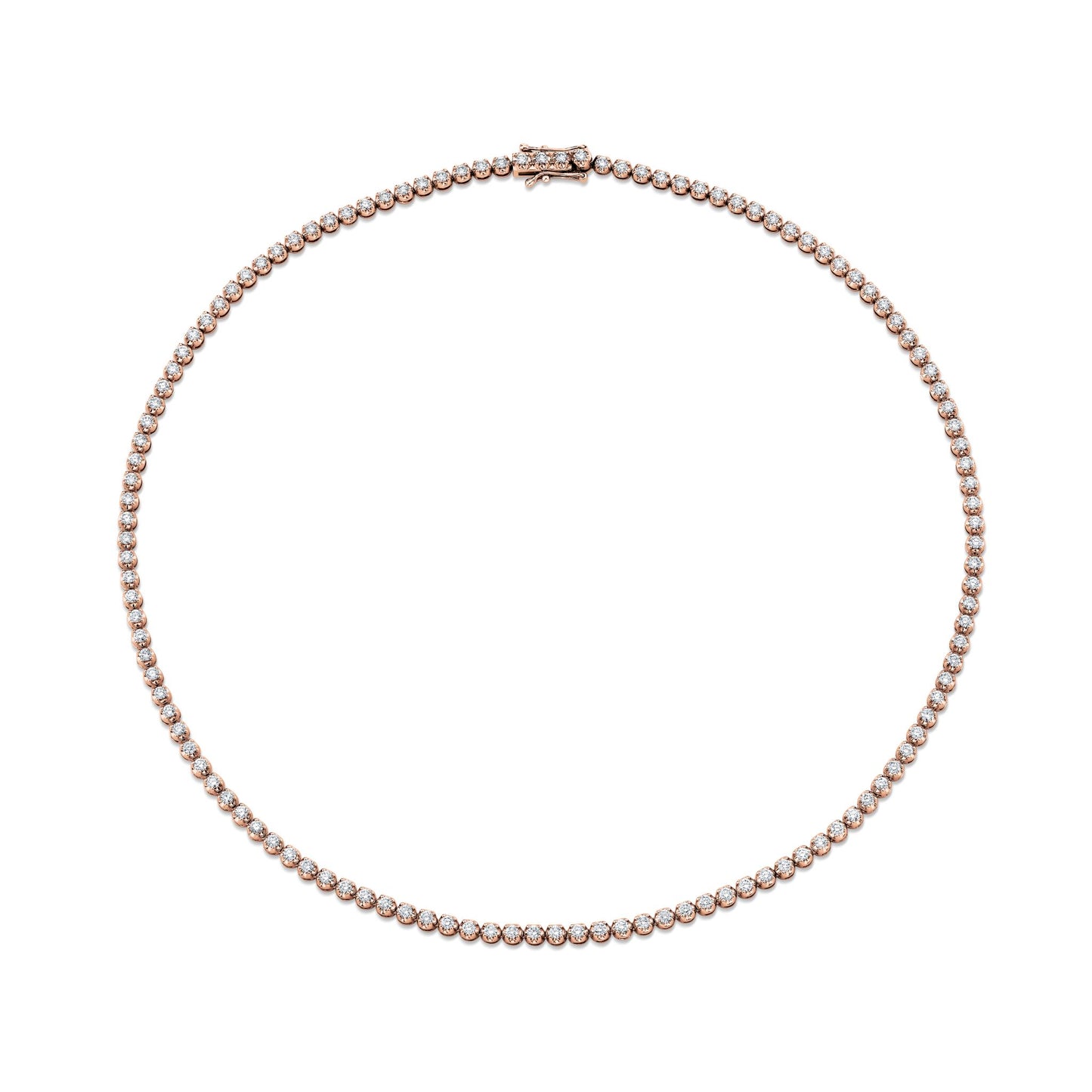 14K Round VS White Diamond Tennis Necklace