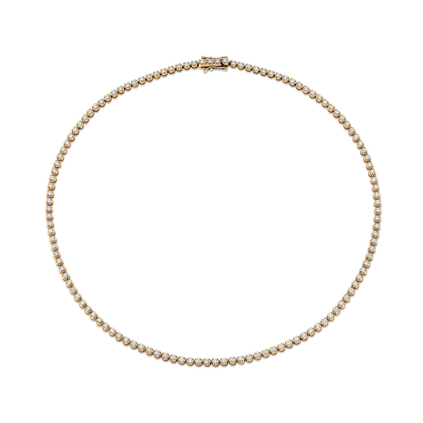 14K Round VS White Diamond Tennis Necklace