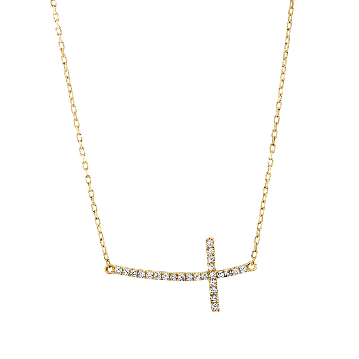 14K 0.25cttw VS White Diamond Cross Necklace