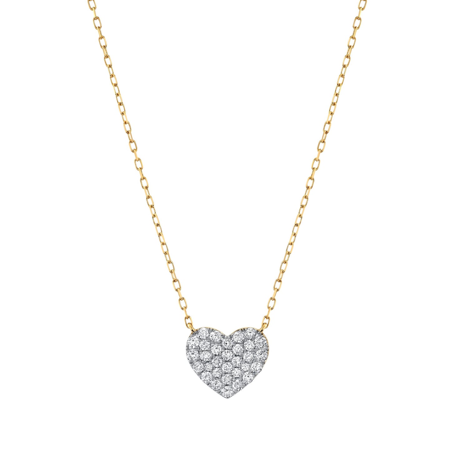 14K 0.48cttw VS White Diamond Pavé Heart Necklace