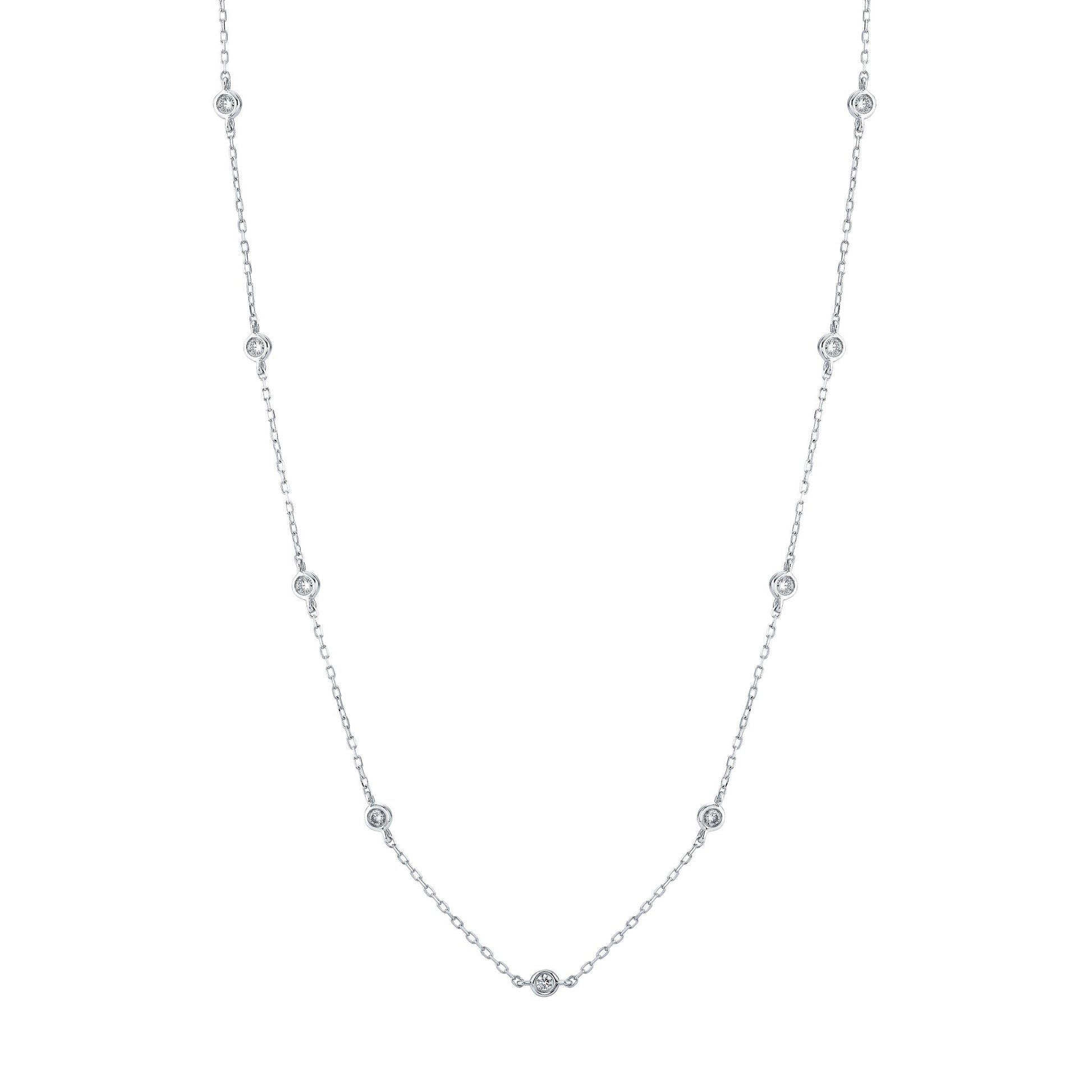 TVON 14K 0.32cttw VS Diamond Station Necklace