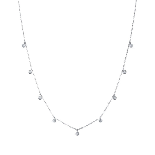 TVON 14K 0.36cttw VS Diamond Dangling Station Necklace