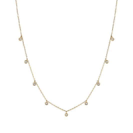 14K 0.36cttw VS White Diamond Dangling Station Necklace