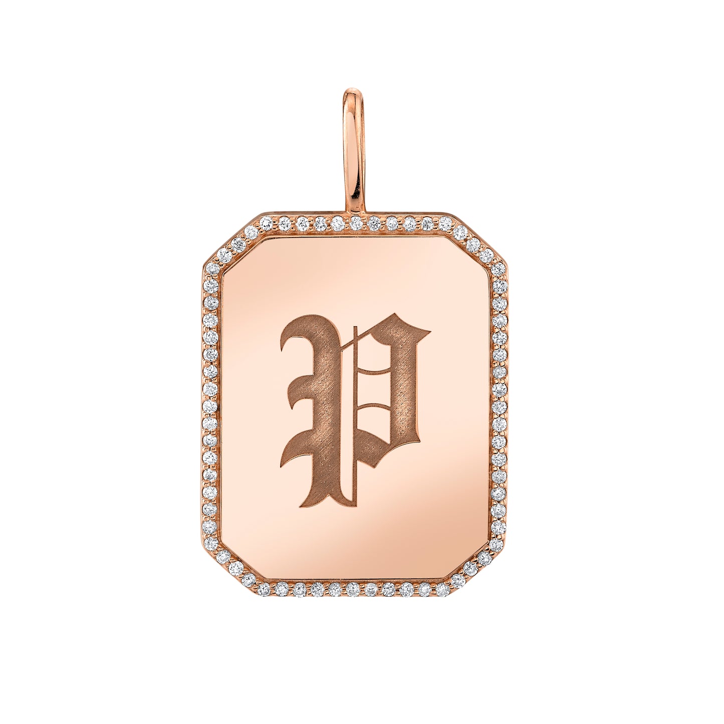14K Customizable Signet Dog Tag Pendant