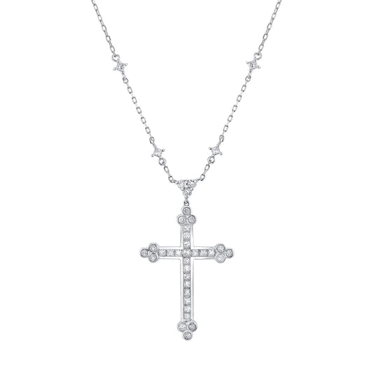 TVON 14K 1.60cttw VS Diamond Cross Necklace