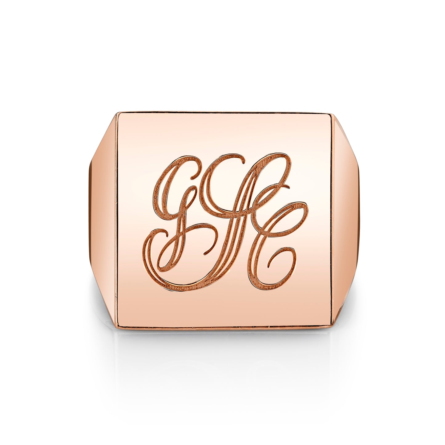 TVON 14K Three Letter Signet Ring