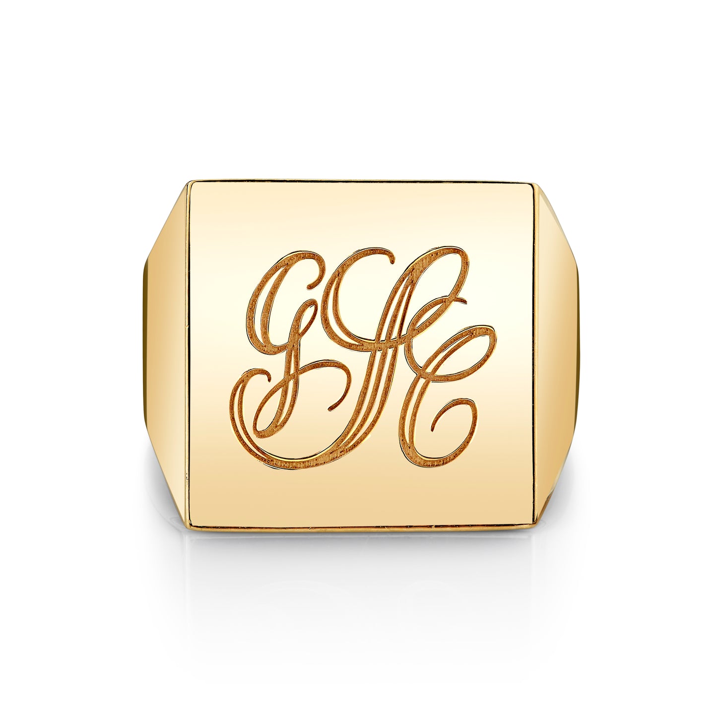 TVON 14K Three Letter Signet Ring