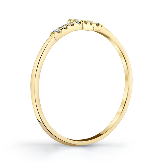 Petite Stackable VS White Diamond Cross Ring
