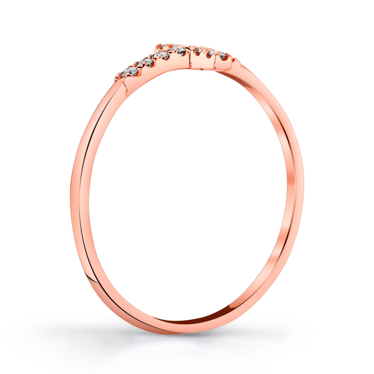 Petite Stackable VS White Diamond Cross Ring