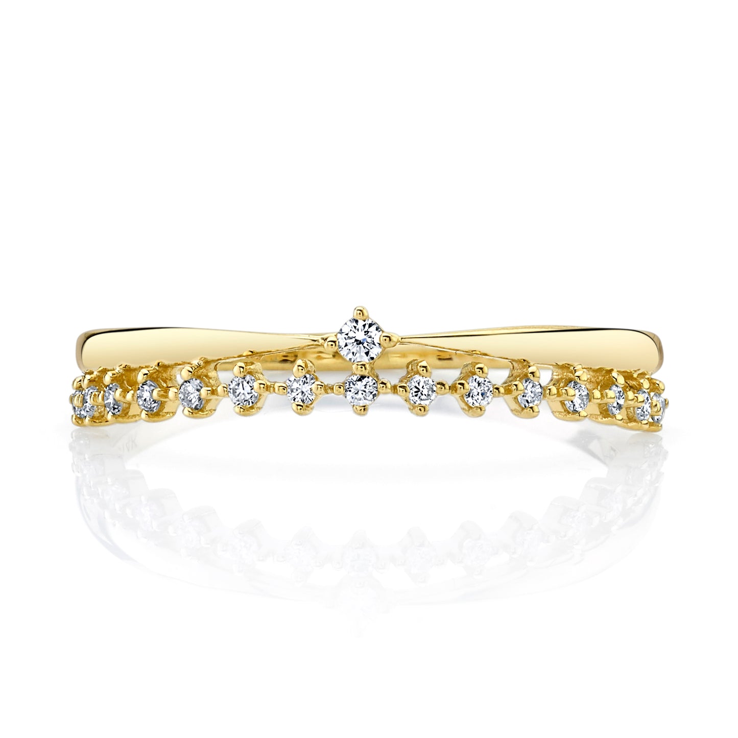 Stackable Diamond Tiara Ring in 14K Yellow Gold