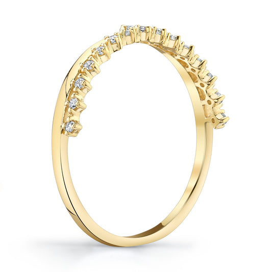 Stackable Diamond Tiara Ring in 14K Yellow Gold - Side Profile
