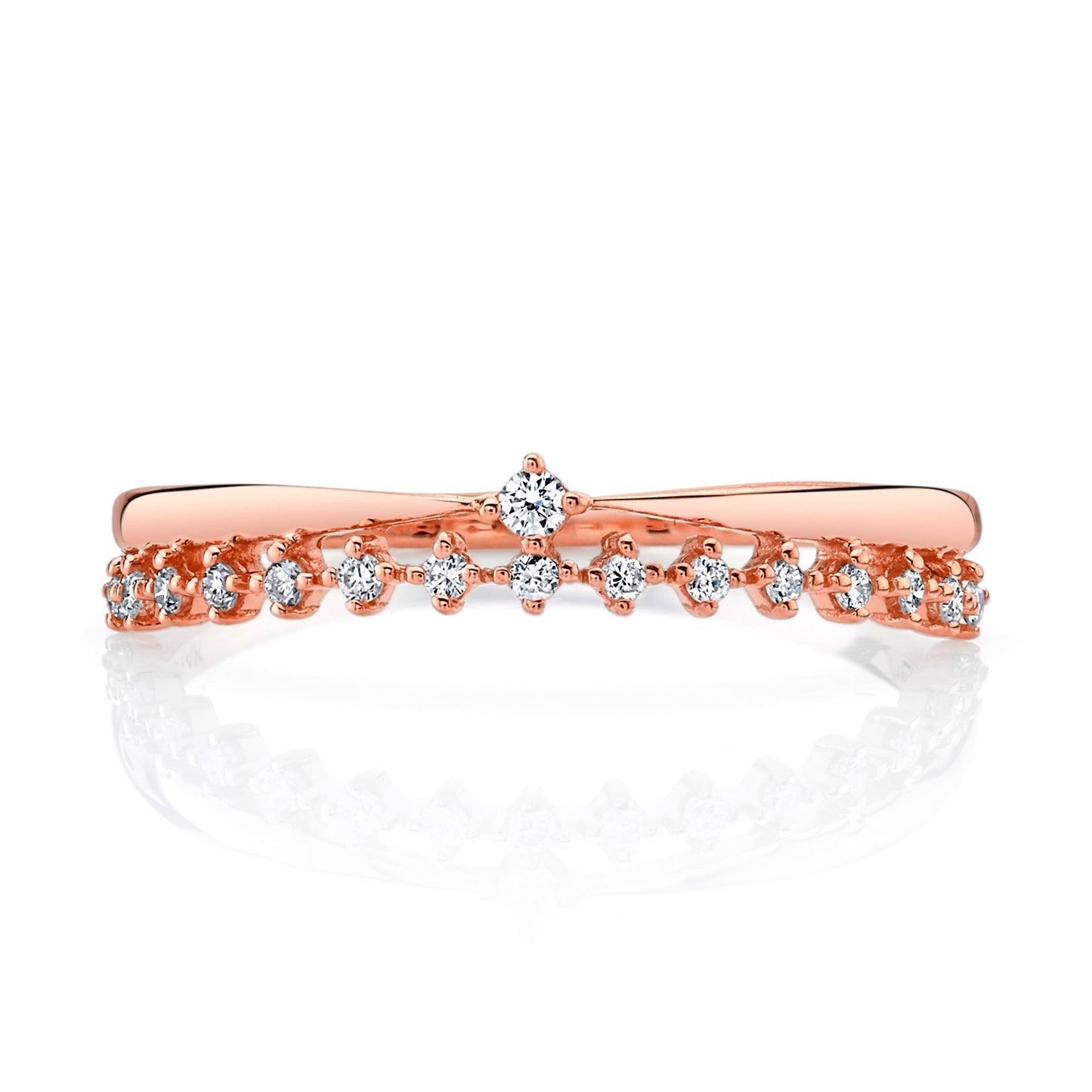 Stackable Diamond Tiara Ring in 14K Rose Gold