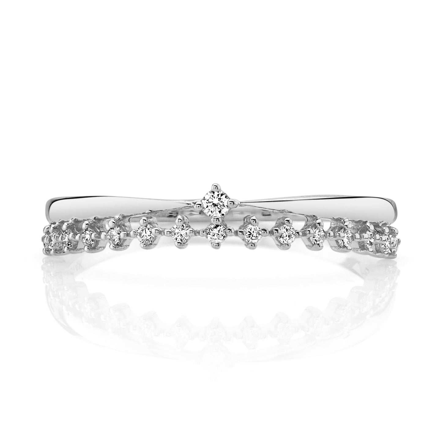 Stackable Diamond Tiara Ring in 14K White Gold