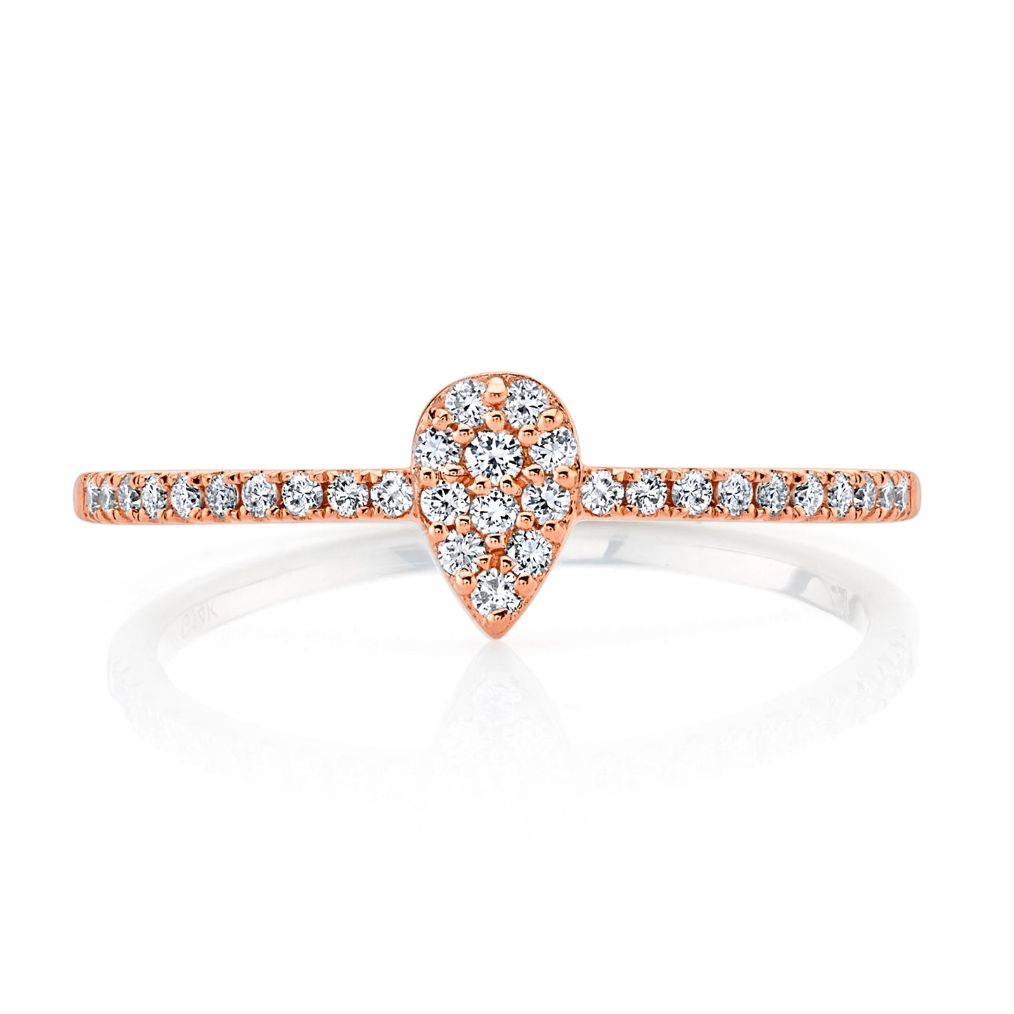 Petite Stackable VS White Diamond Pear Shape Ring