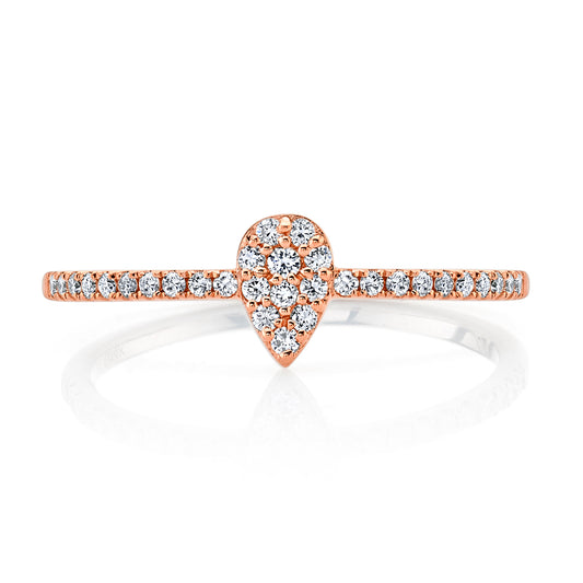 Petite Stackable VS White Diamond Pear Shape Ring