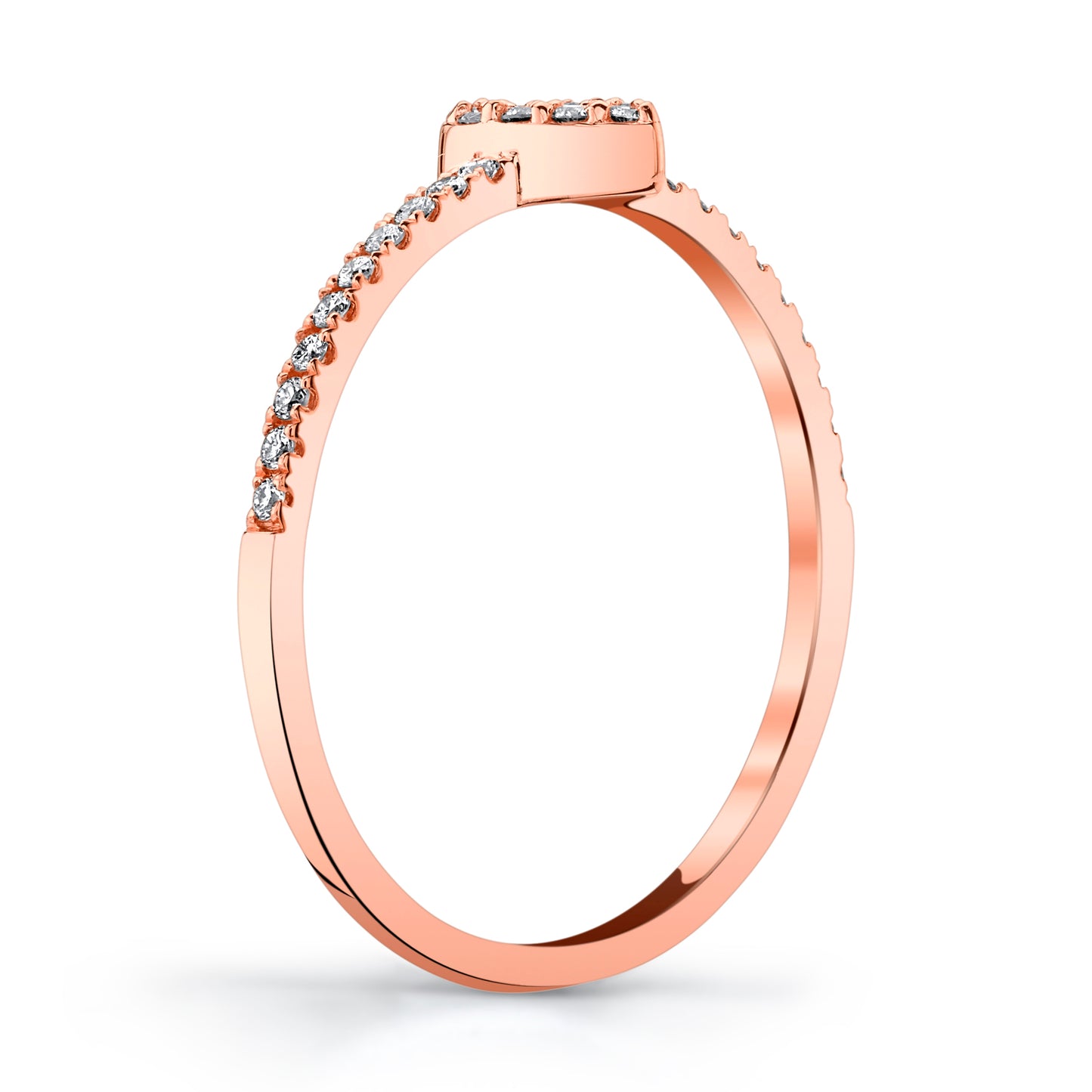 Petite Stackable VS White Diamond Pear Shape Ring