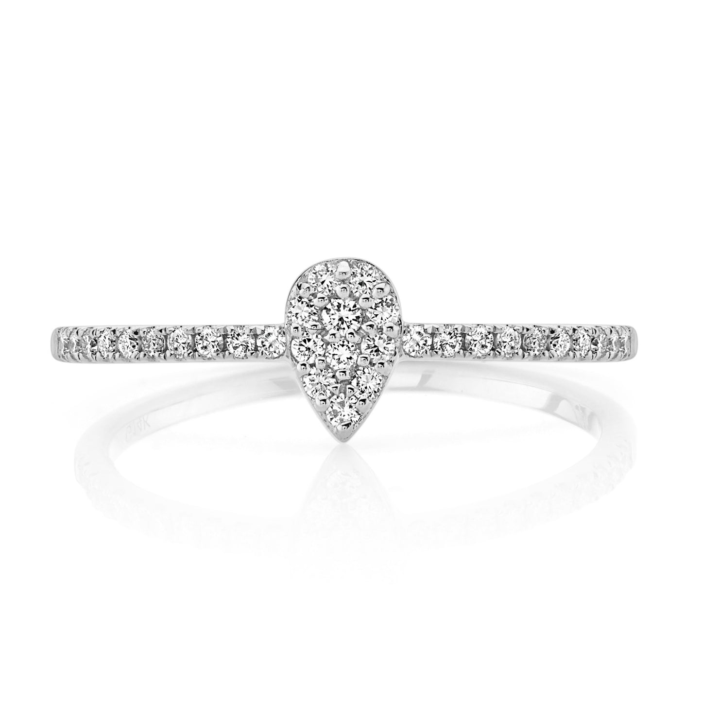 Petite Stackable VS White Diamond Pear Shape Ring