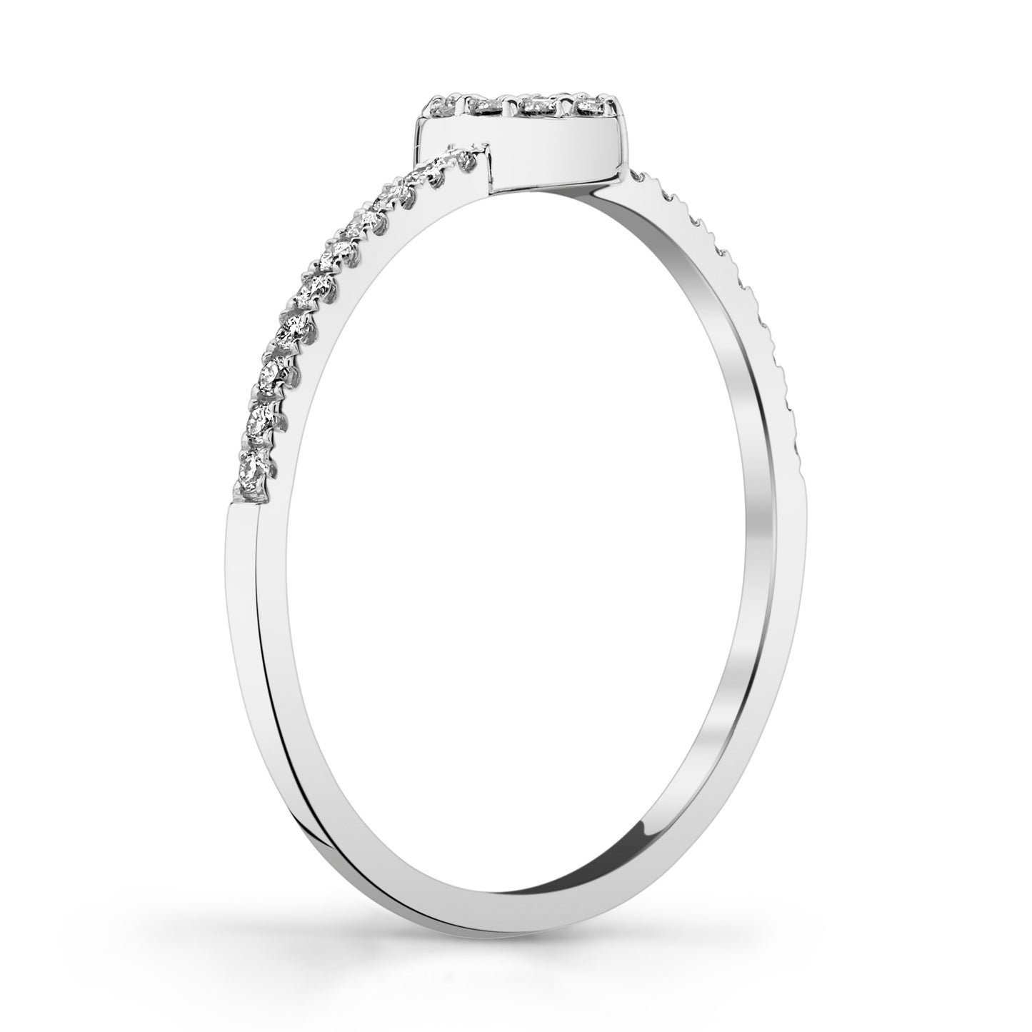 Petite Stackable VS White Diamond Pear Shape Ring