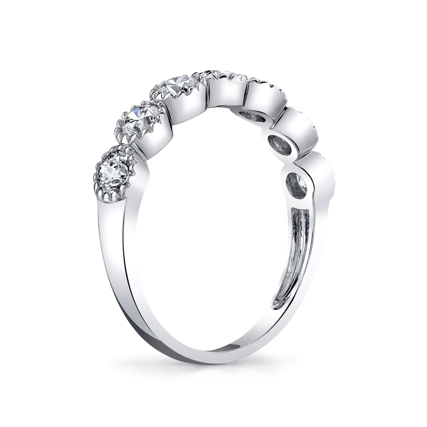14K 1.21cttw VS White Diamond 7 Stone Band Ring