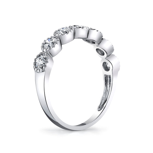 14K 1.21cttw VS White Diamond 7 Stone Band Ring