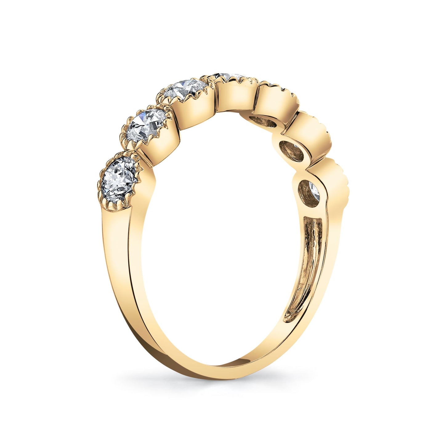 14K 1.21cttw VS White Diamond 7 Stone Band Ring