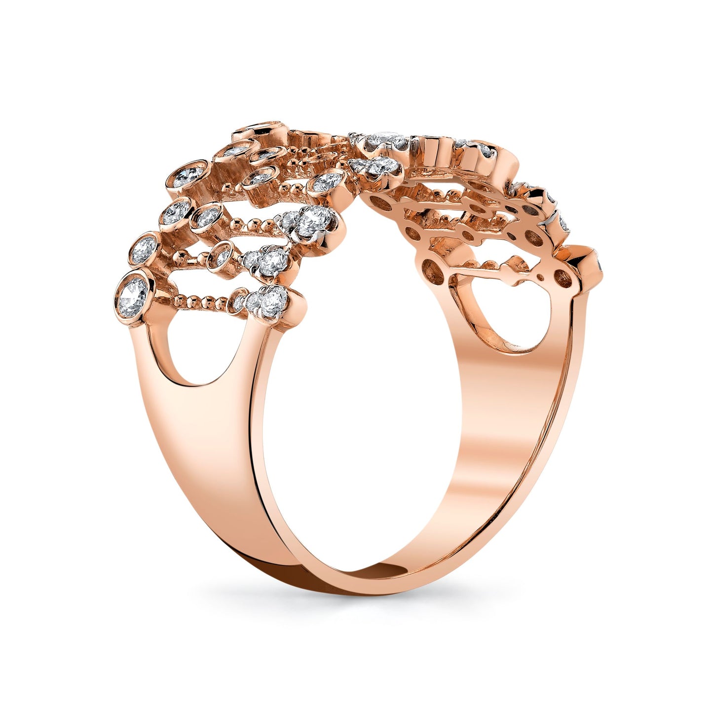14K 0.70cttw VS White Diamond Raindrop Ring