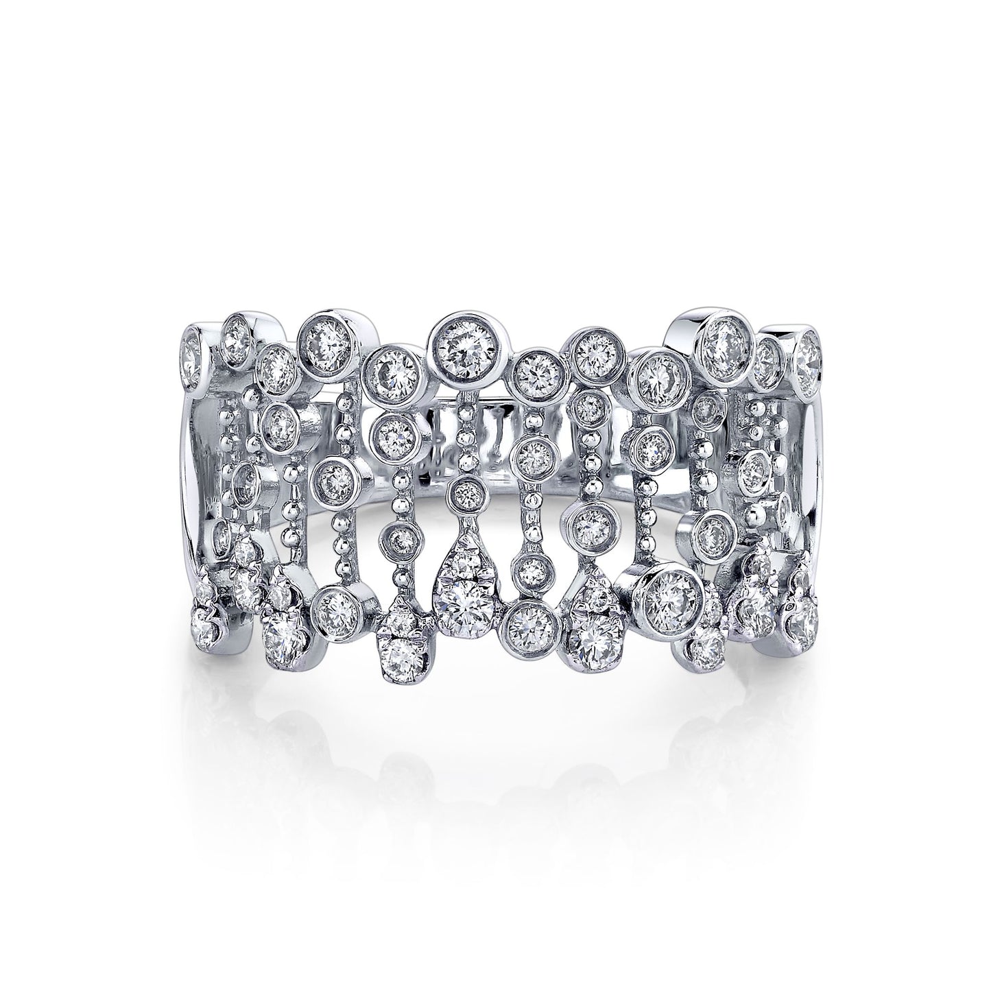 14K 0.70cttw VS White Diamond Raindrop Ring