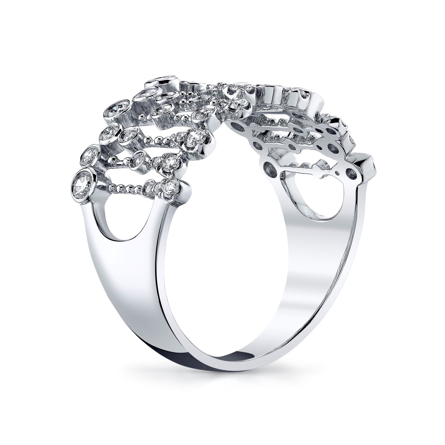 14K 0.70cttw VS White Diamond Raindrop Ring