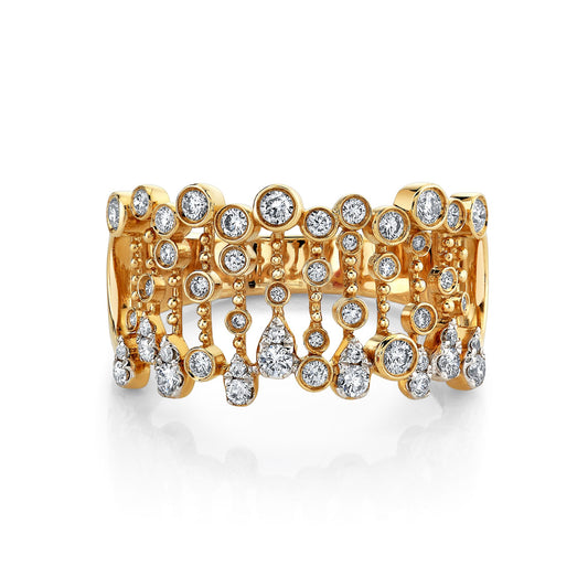 14K 0.70cttw VS White Diamond Raindrop Ring