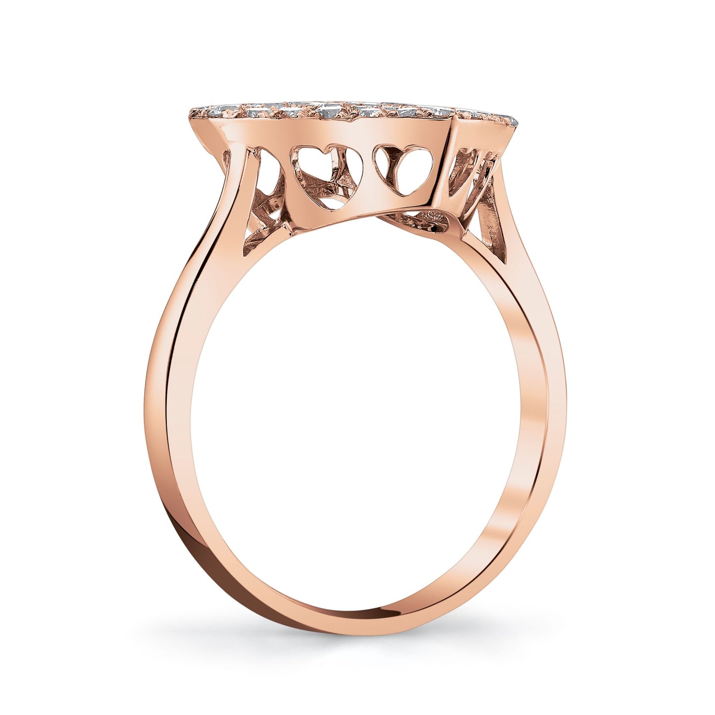 14K 1.02cttw VS White Diamond Pavé Heart Ring