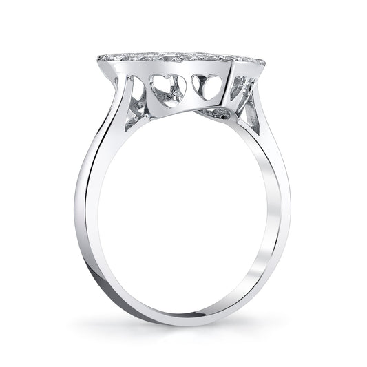14K 1.02cttw VS White Diamond Pavé Heart Ring