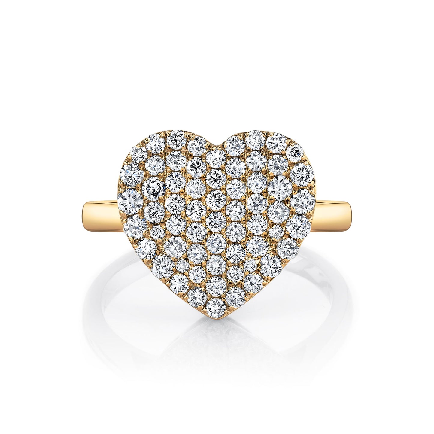 14K 1.02cttw VS White Diamond Pavé Heart Ring