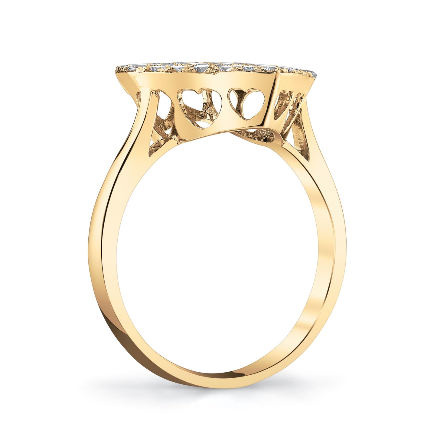 14K 1.02cttw VS White Diamond Pavé Heart Ring