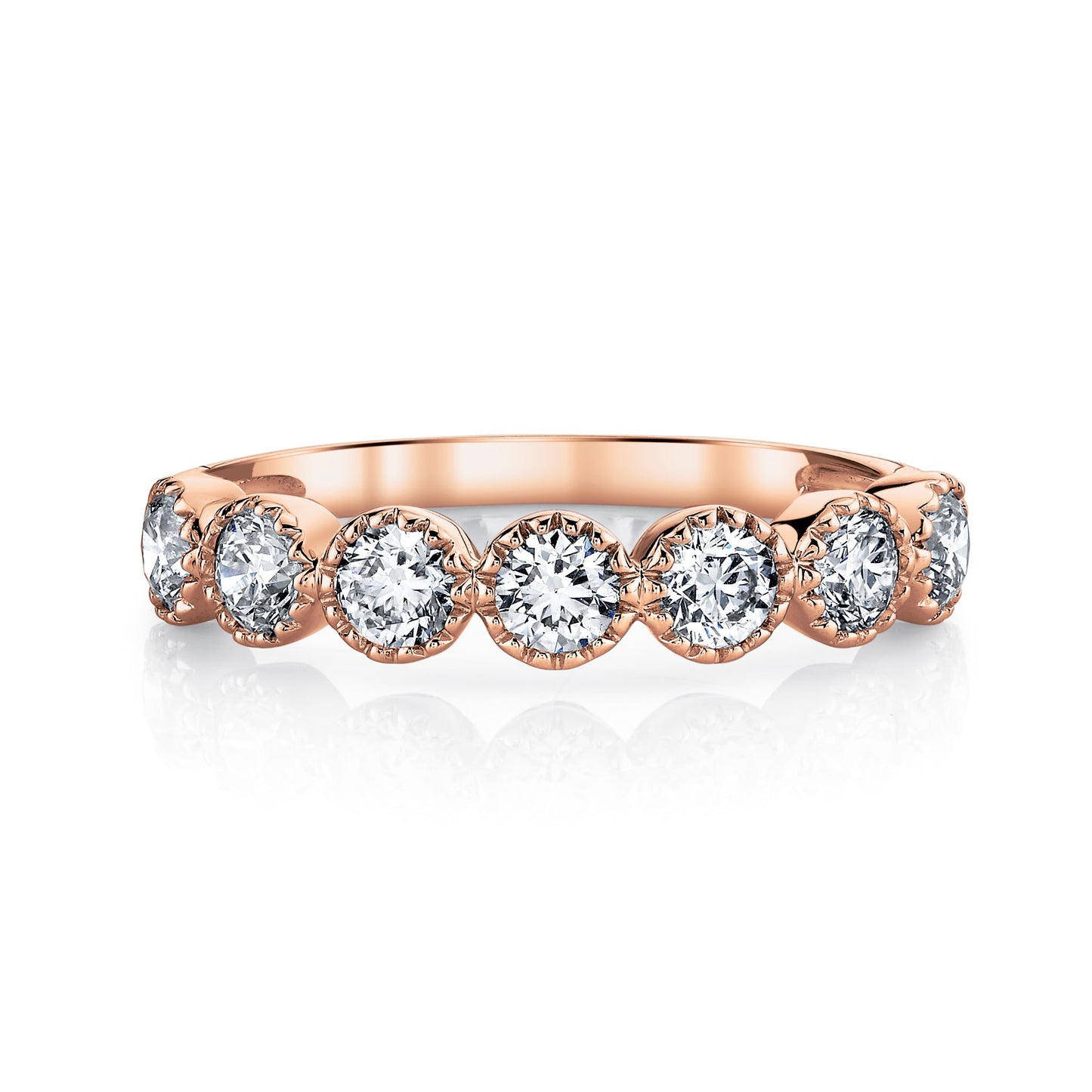 14K 1.21cttw VS White Diamond 7 Stone Band Ring