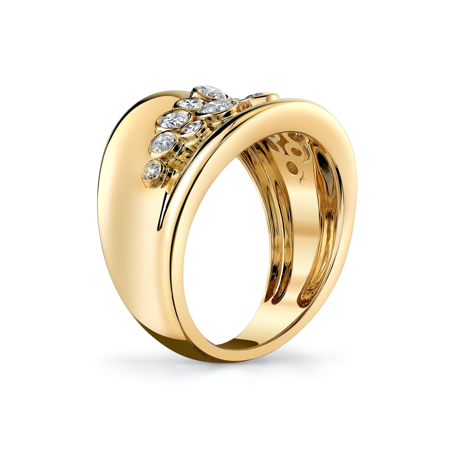 14K 0.60cttw VS White Diamond Cigar Band Ring