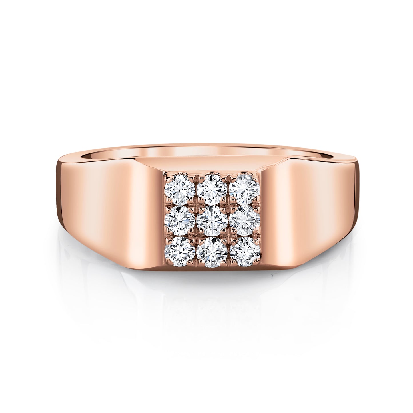 14K 0.31cttw VS White Diamond Signet Ring