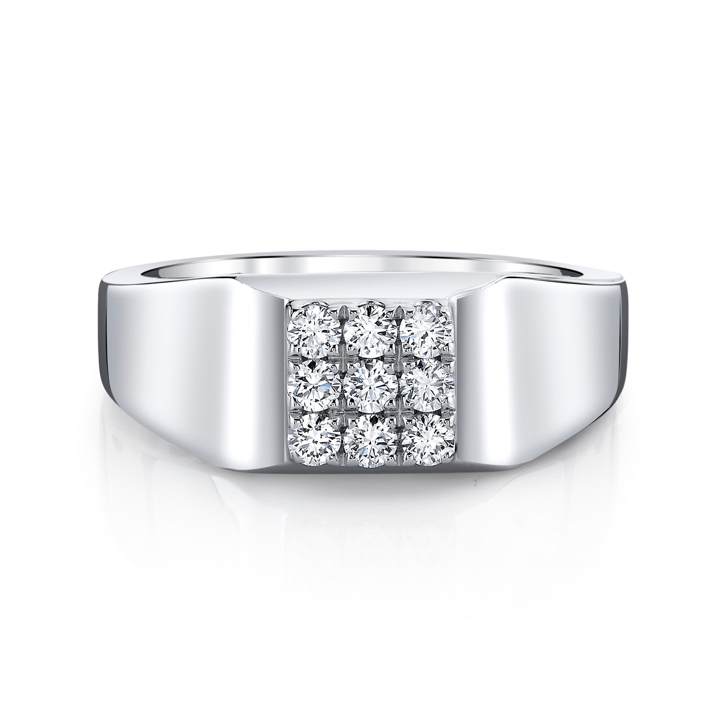 14K 0.31cttw VS White Diamond Signet Ring