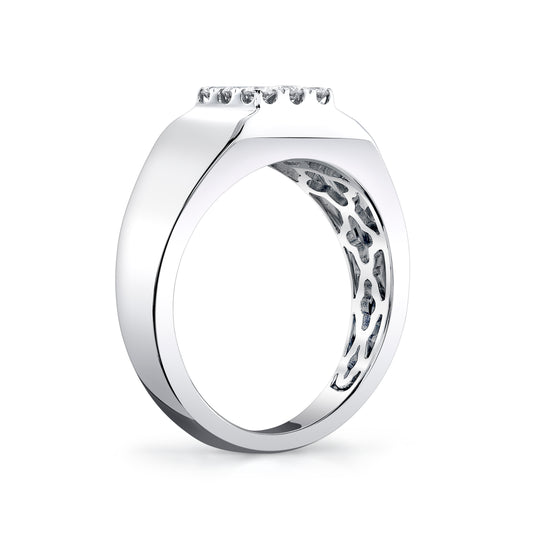 14K 0.31cttw VS White Diamond Signet Ring