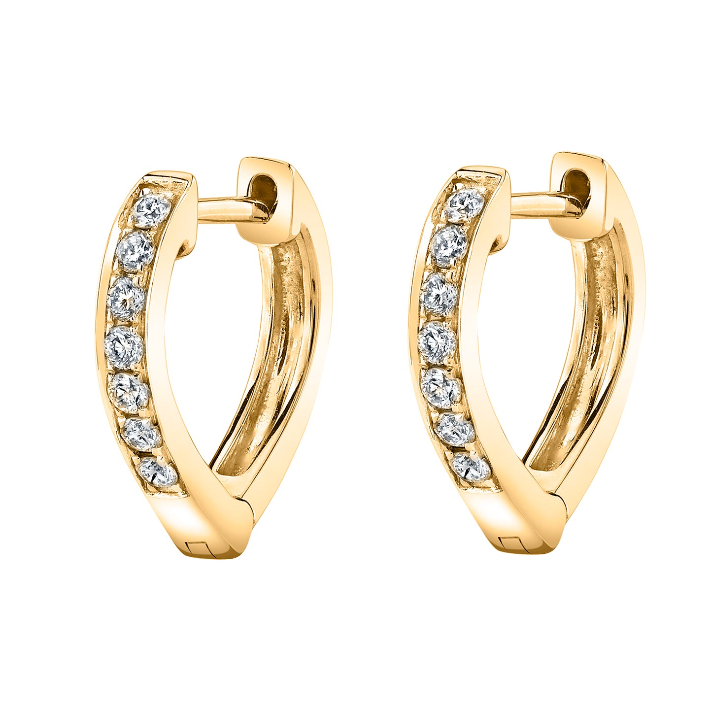 14K 0.27cttw VS White Diamond Tapered Huggie Earrings