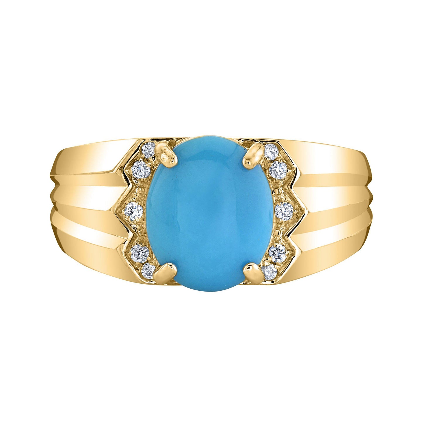 14K 1.98 Cts Turquoise 0.08 Cttw VS Diamond Ring - TVON.com