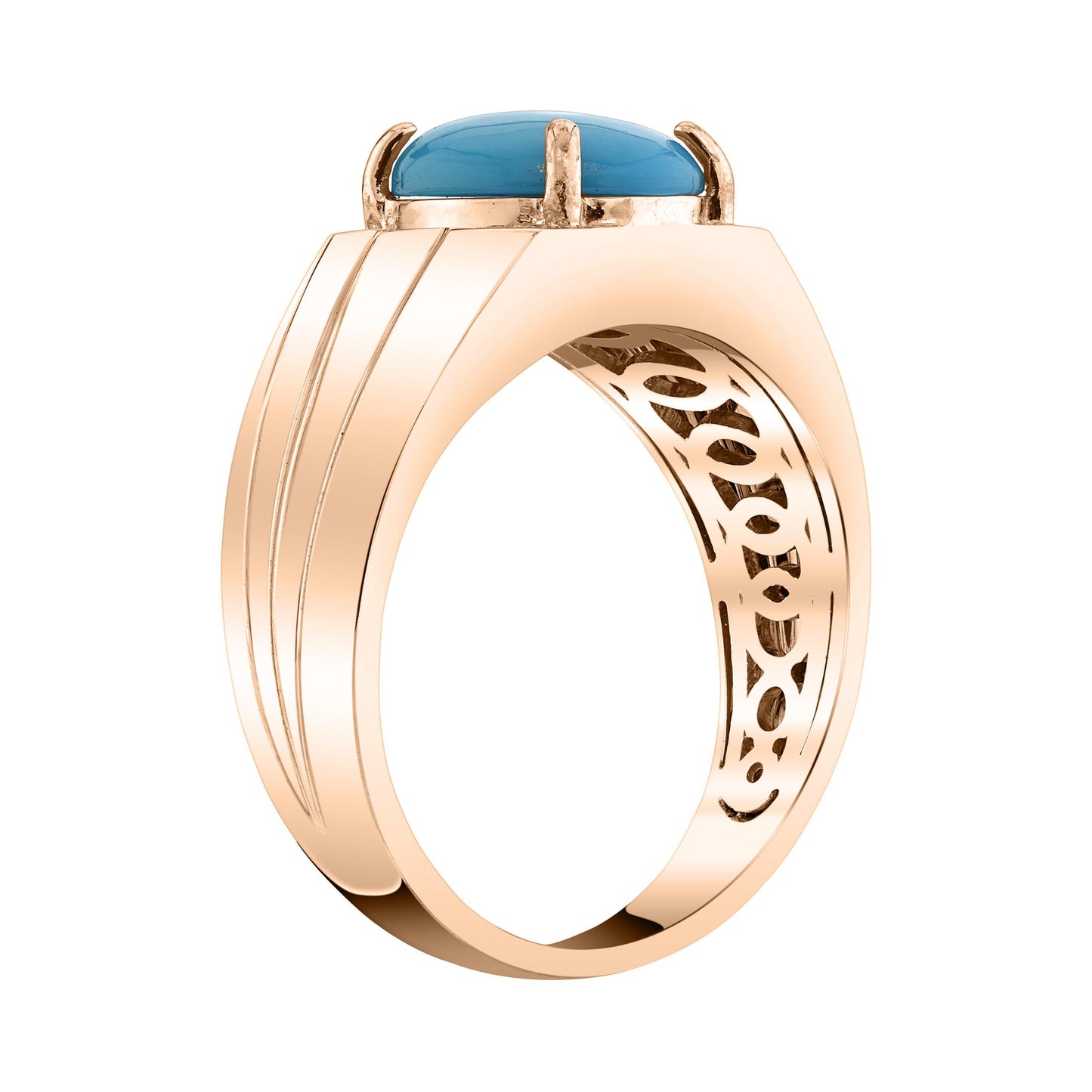 14K 1.98 Cts Turquoise 0.08 Cttw VS Diamond Ring - TVON.com