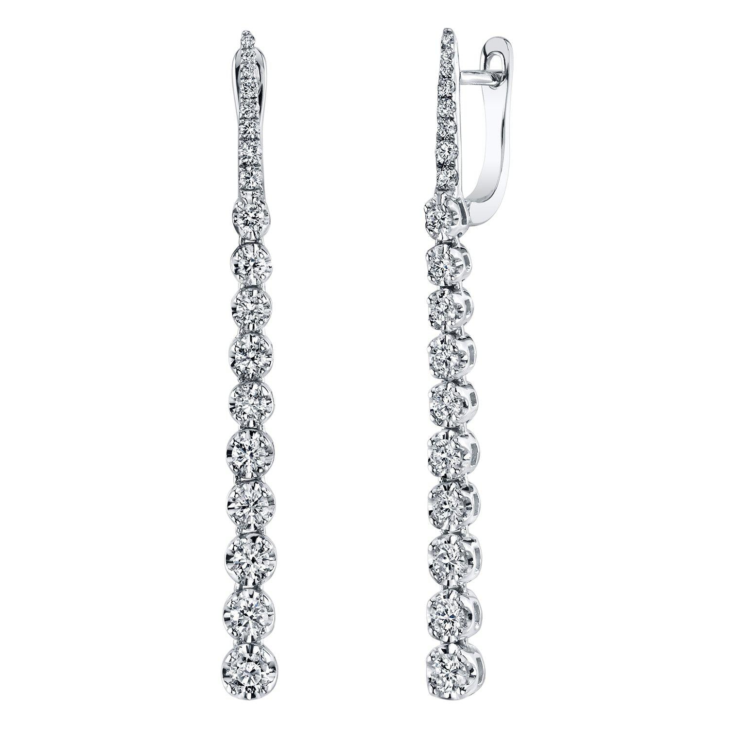 TVON 14K 0.87cttw VS Diamond Stiletto Drop Earrings