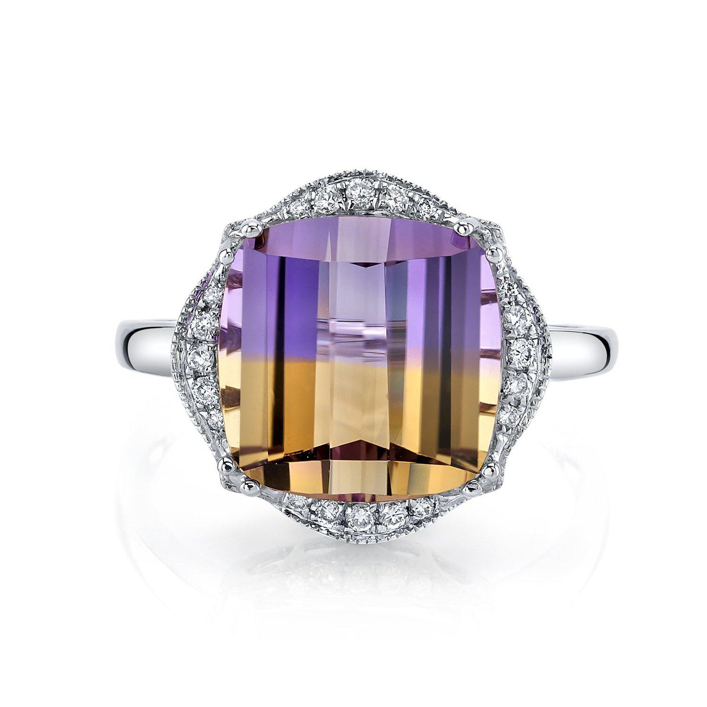 14K 5.59 Cts Ametrine 0.12 Cttw VS Diamond Ring - TVON.com