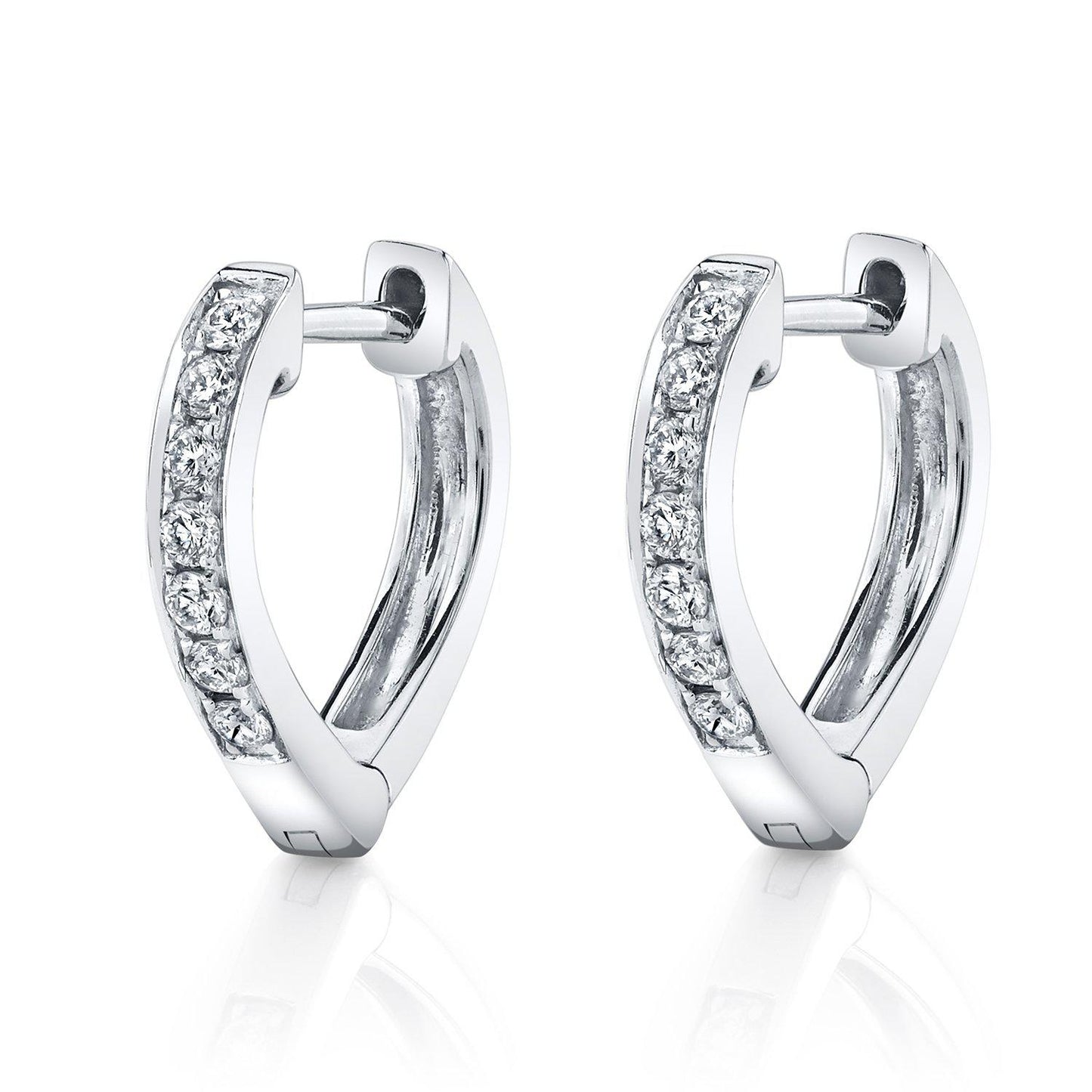 TVON 14K 0.27cttw VS Diamond Huggie Earrings - 1/2 Inch