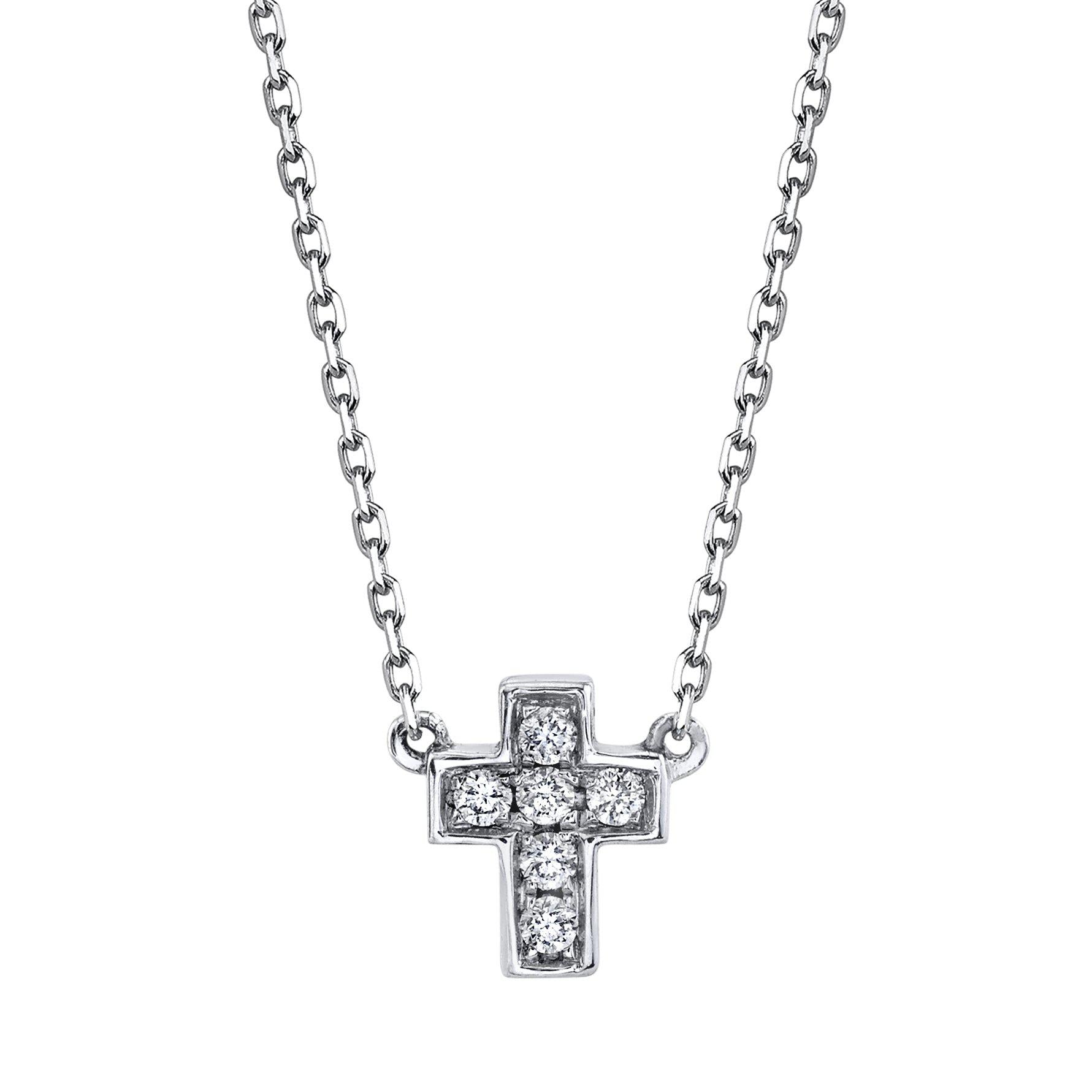 TVON 14K 0.04cttw VS Diamond Cross Necklace