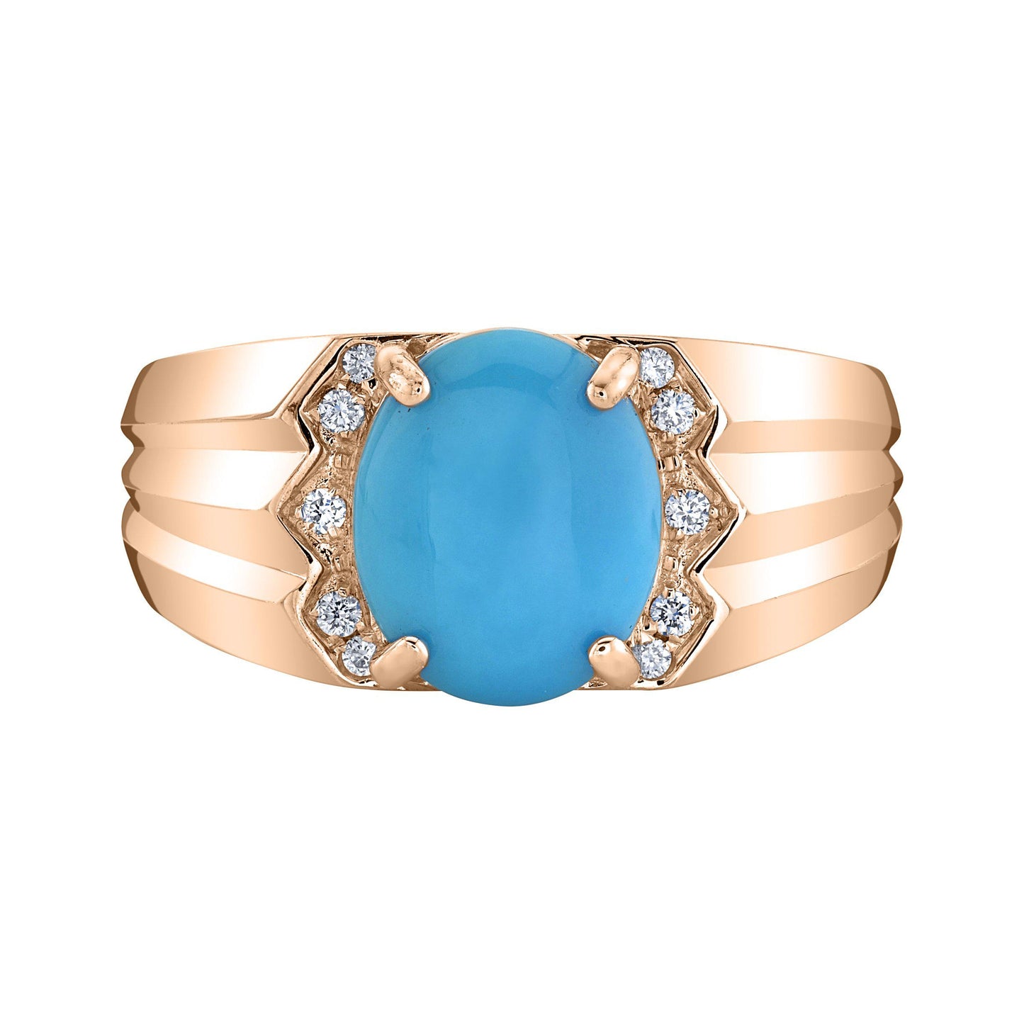 14K 1.98 Cts Turquoise 0.08 Cttw VS Diamond Ring - TVON.com