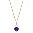 Load image into Gallery viewer, 14K Cushion Amethyst and Diamond Wishbone Pendant