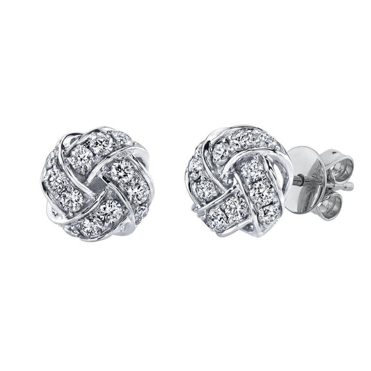 TVON 14K 0.50cttw VS Diamond Love Knot Stud Earrings